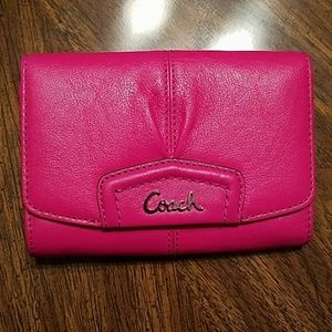 Coach Fuschia Leather Wallet
